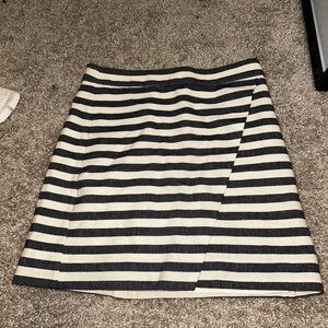 J. Crew Navy and Cream Striped Mini Skirt